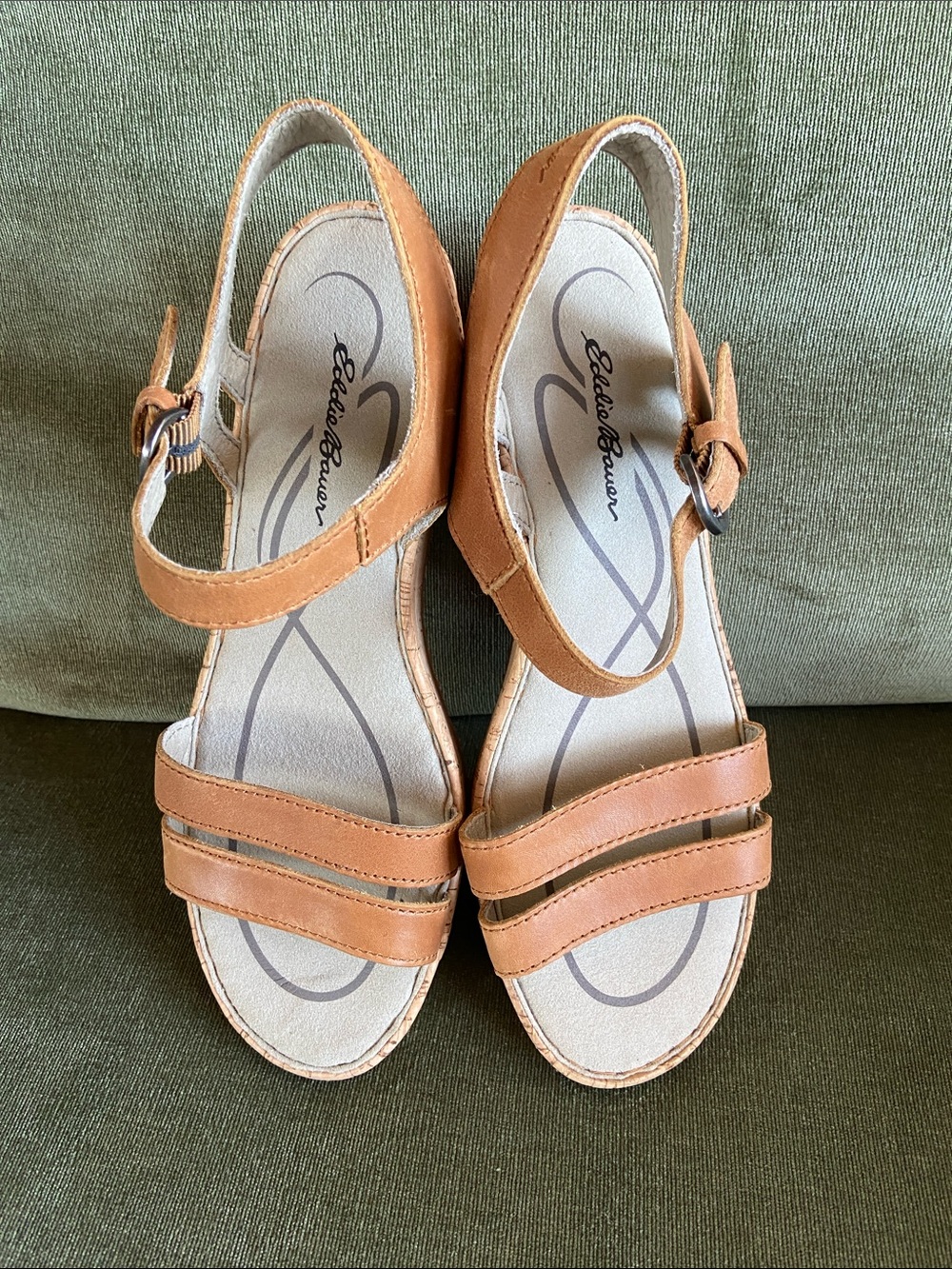 Eddie Bauer Cognac Leather Sandals